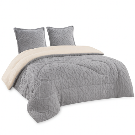 Pilota Groasa Cocolino Cu Blanita 200x230 Model Tricot Cu Blanita 5Kg + 2 Fete Perna- Gri deschis