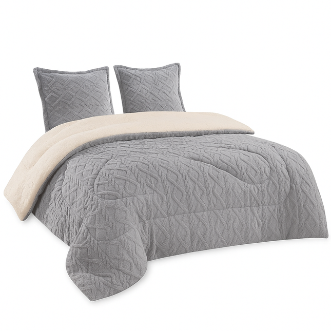 Pilota Groasa Cocolino Cu Blanita 200x230 Model Tricot Cu Blanita 5Kg + 2 Fete Perna- Gri deschis