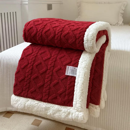 Patura Groasa Cocolino - Pufoasa cu Blanita 230x200cm  - Visiniu