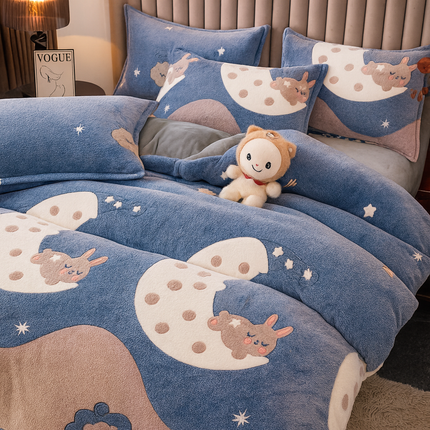 Lenjerie Cocolino Super Pufoasa, 4 piese, cearsaf cu elastic - Cod LCJ17