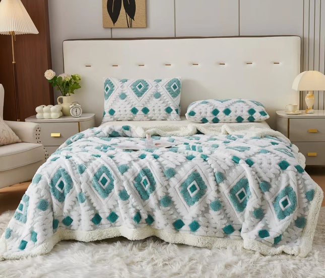 Patura Cocolino Astra Premium Sherpa – 200×230 – Pufoasa si Calduroasa - Turcoaz