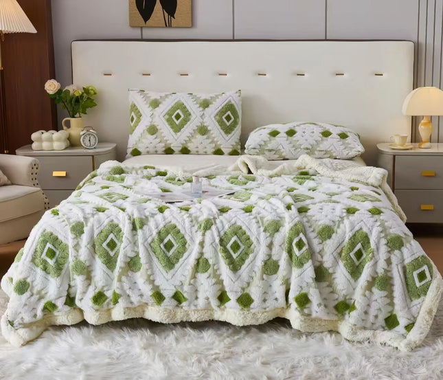 Patura Cocolino Astra Premium Sherpa – 200×230 – Pufoasa si Calduroasa - Verde