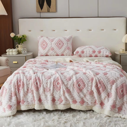 Patura Cocolino Astra Premium Sherpa – 200×230 – Pufoasa si Calduroasa - Roz