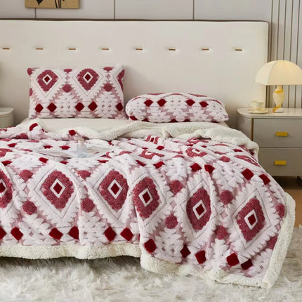 Patura Cocolino Astra Premium Sherpa – 200×230 – Pufoasa si Calduroasa - Visiniu