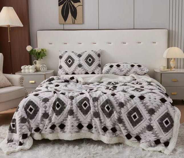 Patura Cocolino Astra Premium Sherpa – 200×230 – Pufoasa si Calduroasa - Gri inchis