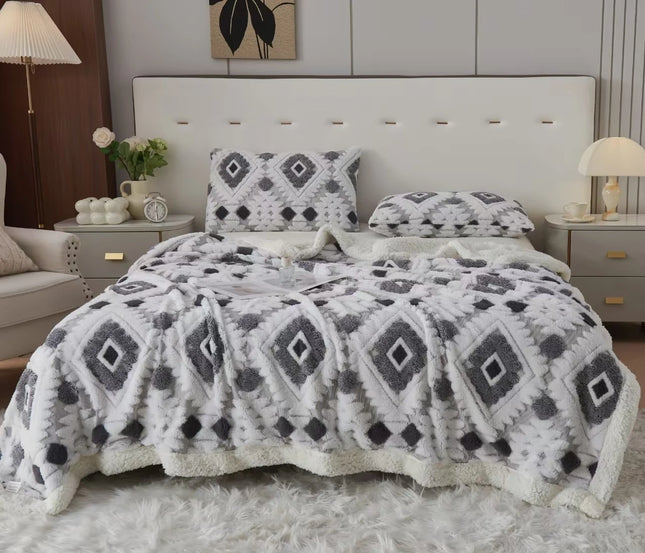 Patura Cocolino Astra Premium Sherpa – 200×230 – Pufoasa si Calduroasa - Gri