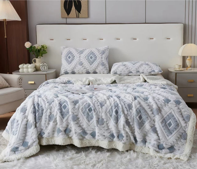 Patura Cocolino Astra Premium Sherpa – 200×230 – Pufoasa si Calduroasa - Gri deschis