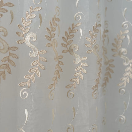 Perdea Royal cu Broderie Champagne 2,7m x 4m - Gata Cusuta cu Tiv si Rejansa Cod RP01