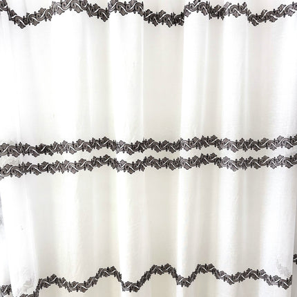 Perdea din In cu Broderie 2,7m x 4m - Gata Cusuta cu Tiv si Rejansa Cod PIV3