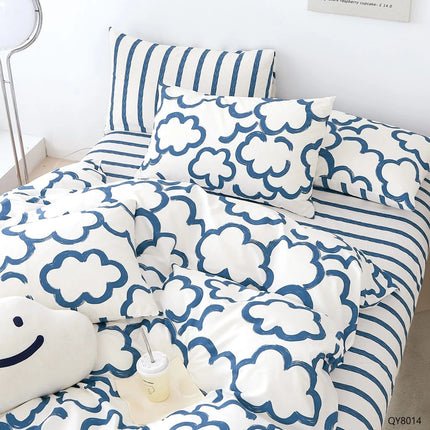 Lenjerie din Bumbac 100% Percale, 4 Piese, Cearsaf cu Elastic Cod PPB02