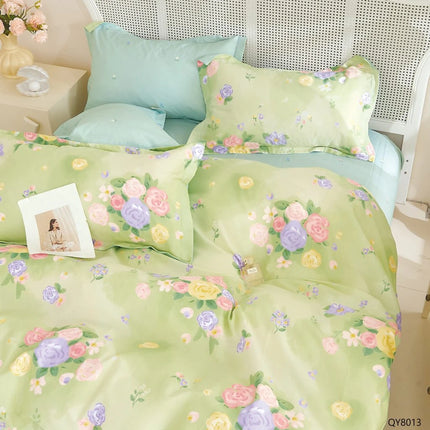 Lenjerie din Bumbac 100% Percale, 4 Piese, Cearsaf cu Elastic Cod PPB03