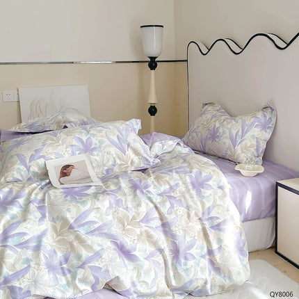 Lenjerie din Bumbac 100% Percale, 4 Piese, Cearsaf cu Elastic Cod PPB05