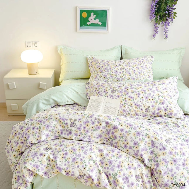 Lenjerie din Bumbac 100% Percale, 4 Piese, Cearsaf cu Elastic Cod PPB07