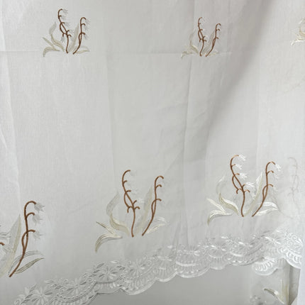 Perdea din In Model Lacramioare Brodate 2,7m x 4m - Gata Cusuta cu Tiv si Rejansa Cod PIV6