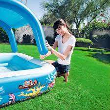 Piscină Gonflabilă Patrata Tip Baldachin pentru Copii 140x140x114 Capacitate 265 L - Casa Super