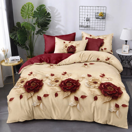Lenjerie de Pat Dublu Bumbac Finet cu Elastic 6 Piese | Cod CN42
