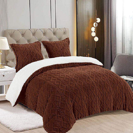 Pilota Groasa Cocolino Cu Blanita 200x230 Model Tricot Cu Blanita 5Kg + 2 Fete Perna-Maro Inchis