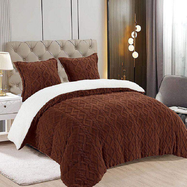 Pilota Groasa Cocolino Cu Blanita 200x230 Model Tricot Cu Blanita 5Kg + 2 Fete Perna-Maro Inchis