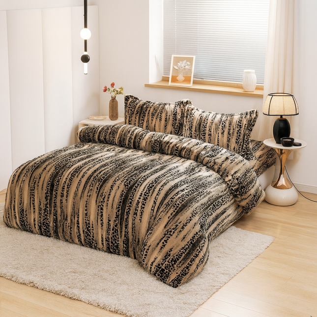 Lenjerie de pat dublu COCOLINO animal print – 4 piese