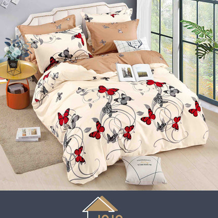 Lenjerie de Pat Dublu Bumbac Finet Cu Elastic-6 Piese | Cod FIN156 - Casa Super