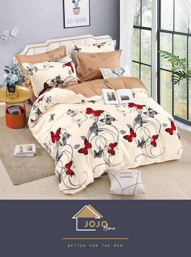 Lenjerie de Pat Dublu Bumbac Finet Cu Elastic-6 Piese | Cod FIN156 - Casa Super