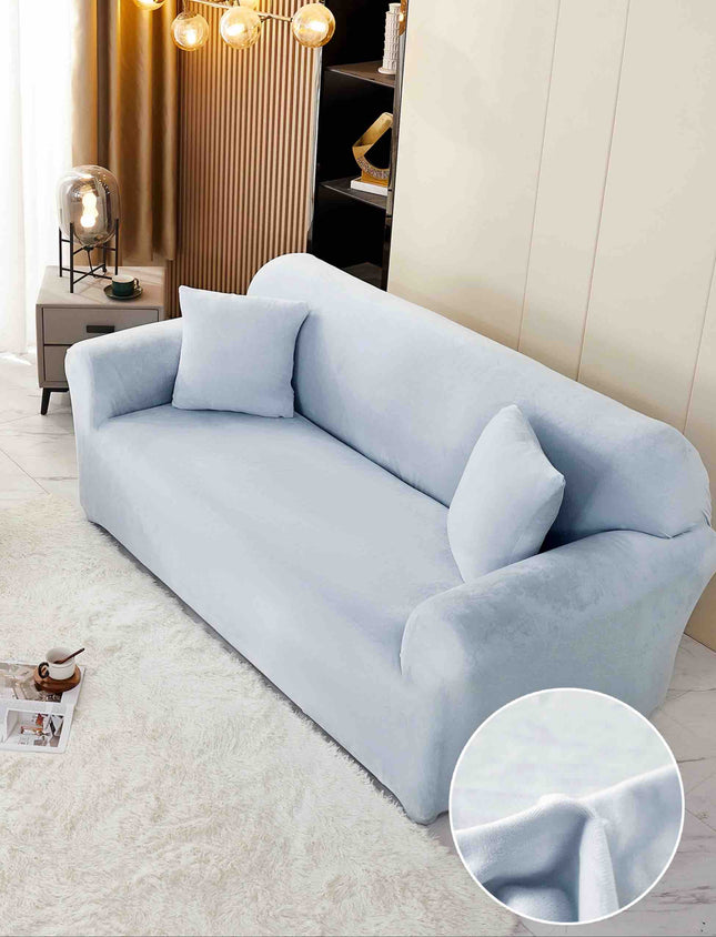 Husa Elastica Pentru Canapea din Catifea - Bleu Perlat - Casa Super