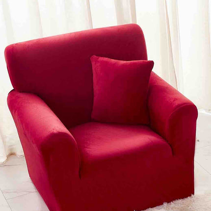 Husa Fotoliu din Catifea - cu Elastic - Rosu - Casa Super