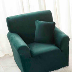Husa Fotoliu din Catifea - cu Elastic - Verde Smarald - Casa Super