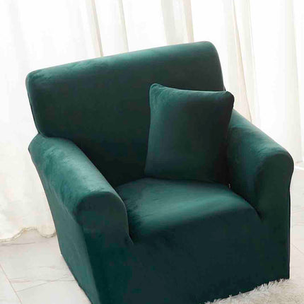 Husa Fotoliu din Catifea - cu Elastic - Verde Smarald - Casa Super