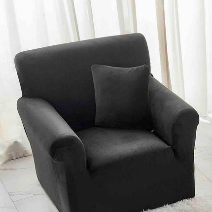 Husa Fotoliu din Catifea - cu Elastic - Gri inchis - Casa Super