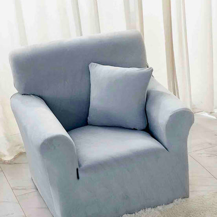 Husa Fotoliu din Catifea - cu Elastic - Bleu - Casa Super