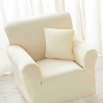 Husa Fotoliu din Catifea - cu Elastic - Crem - Casa Super