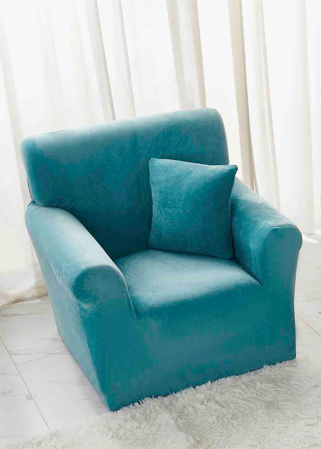 Husa Fotoliu din Catifea - cu Elastic - Turcoaz - Casa Super