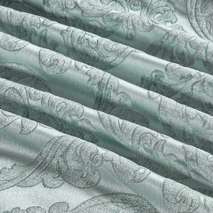 Set Exclusivist Jacquard – Lenjerie 7 Piese cu Pilota Premium si Perna Inclusa - Verde Seren Imperial - Casa Super