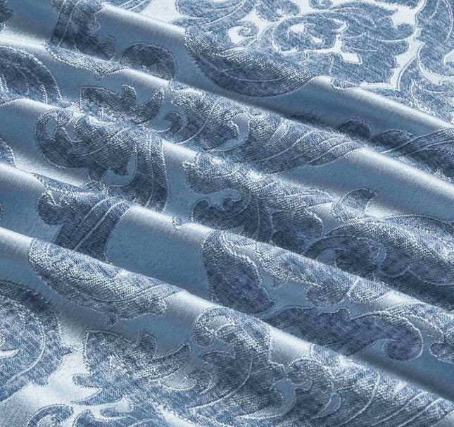 Set Exclusivist Jacquard – Lenjerie 7 Piese cu Pilota Premium si Perna Inclusa - Albastru Regal - Casa Super