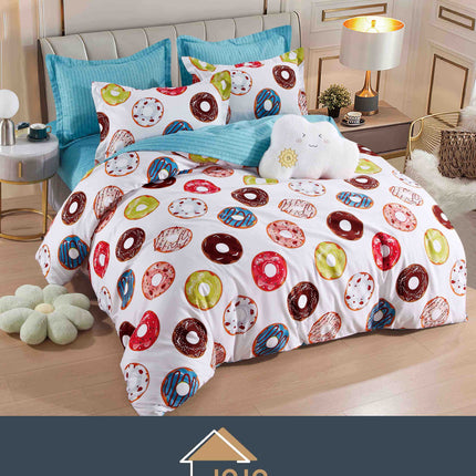 Lenjerie de Pat Dublu Bumbac Finet Cu Elastic-6 Piese | Cod FIN132 - Casa Super