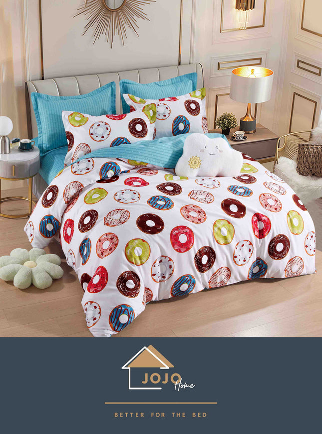 Lenjerie de Pat Dublu Bumbac Finet Cu Elastic-6 Piese | Cod FIN132 - Casa Super