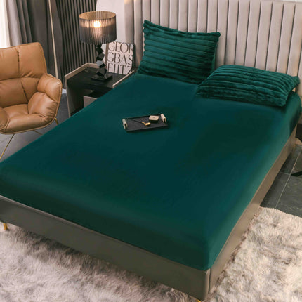 Set Lenjerie de Pat 4 Piese Cocolino - Moale, Călduros și Elegant - Verde Smarald - Casa Super