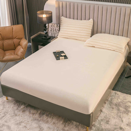 Set Lenjerie de Pat 4 Piese Cocolino - Moale, Călduros și Elegant - Ivory/Crem - Casa Super
