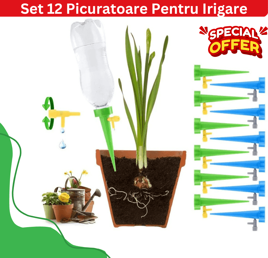 Set 12 Picuratoare Cu valva pentru ajustarea volumui de apa - Casa Super