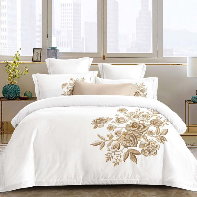 Lenjerie Din Bumbac Soft Touch Premium Cu Elastic - Golden Roses