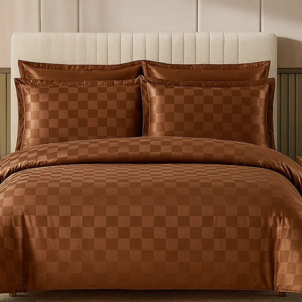 Lenjerie Deluxe Damasc Finetat, 4 piese, cearșaf cu elastic, Cod: Dms8