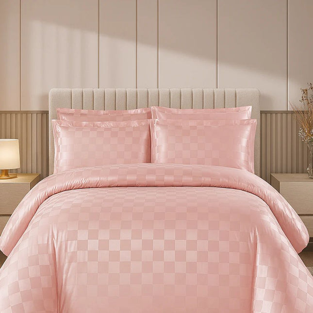 Lenjerie Deluxe Damasc Finetat, 4 piese, cearșaf cu elastic, Cod: Dms2